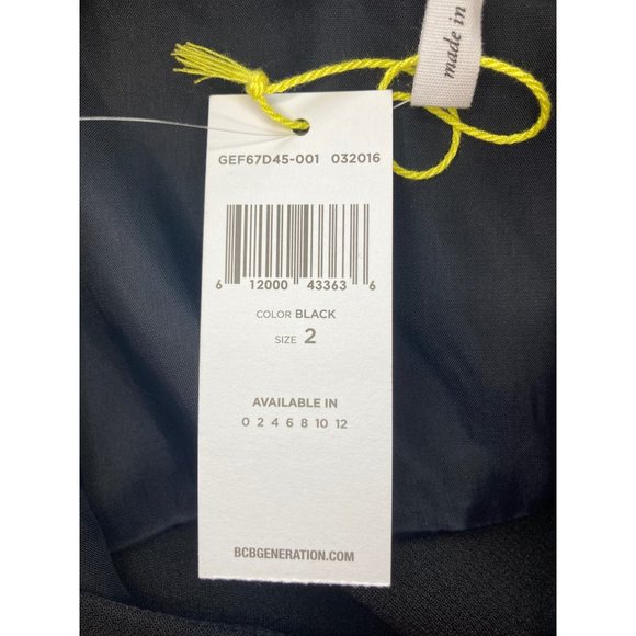 BCBG Black Flutter Ruffle Sleeve Short Dress Size 2 - Picture 7 of 8